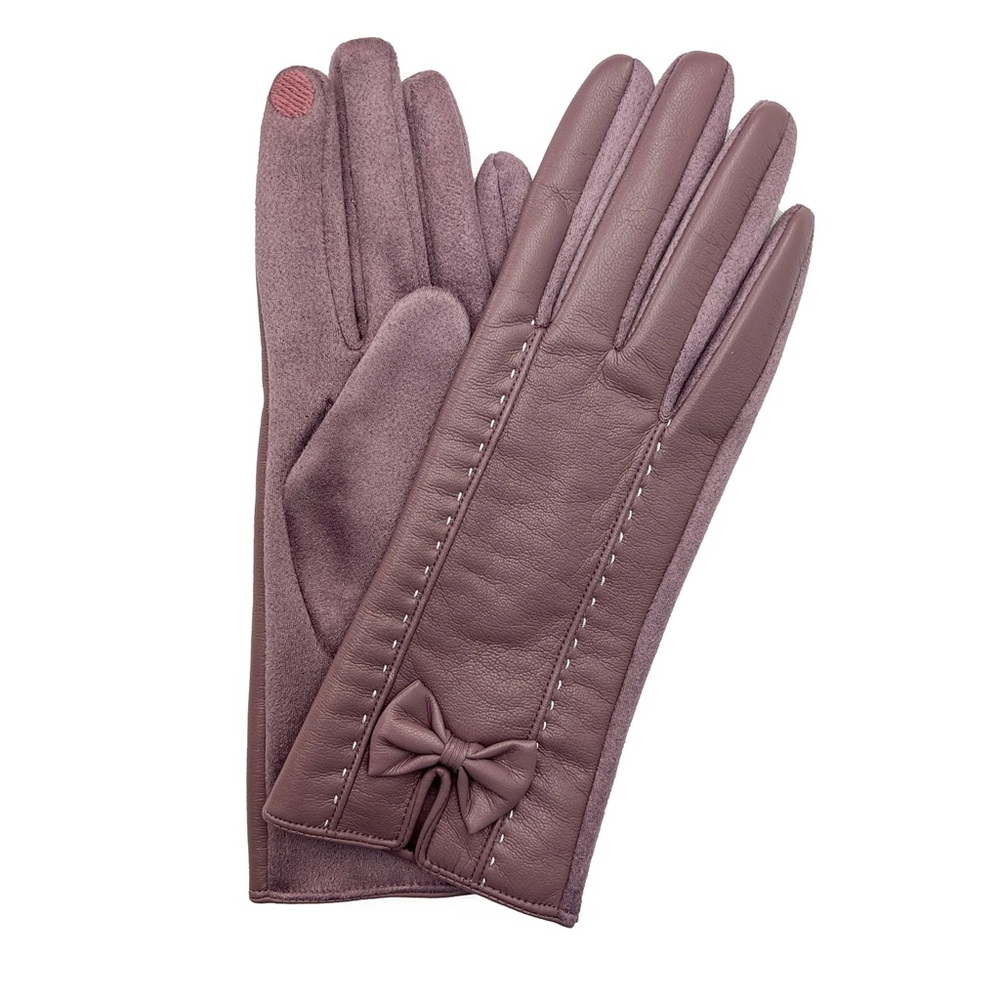 Marcus Adler women's fleece lined Vegan Leather Gloves - one size - Mauve NWTs!